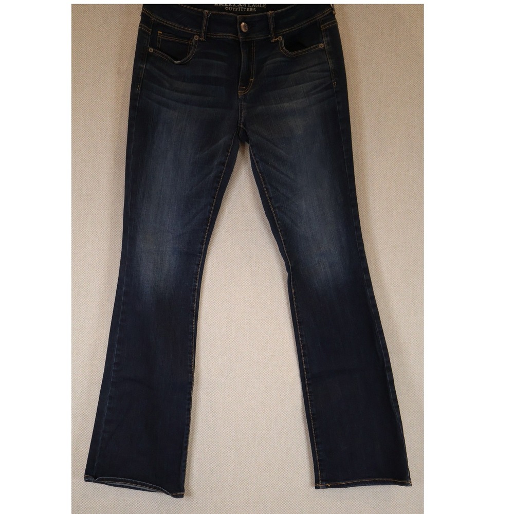 American Eagle Outfitters Kick Boot Jeans Dark Wash Bootcut Denim Women 10